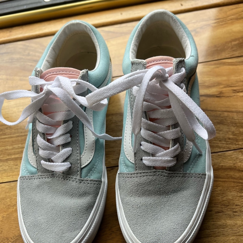 Vans Women's Low-Top Sneakers in Mint, Pink & Gray